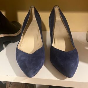 Marc Fisher Blue Suede Block Heels